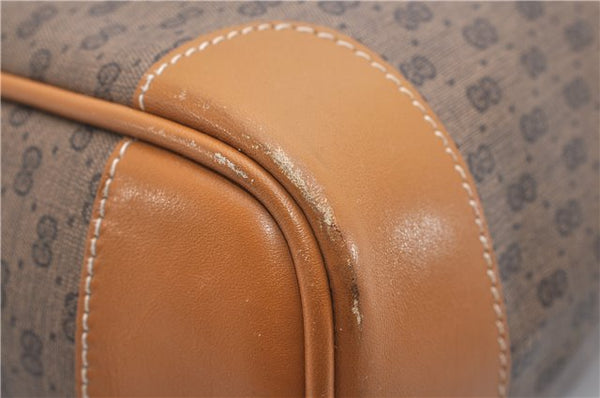 Authentic GUCCI Micro GG Vintage PVC Leather Shoulder Tote Bag Brown 0056G