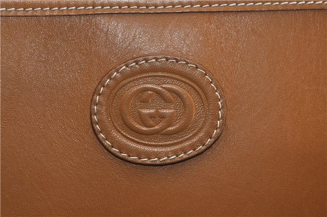 Authentic GUCCI Micro GG Vintage PVC Leather Shoulder Tote Bag Brown 0056G