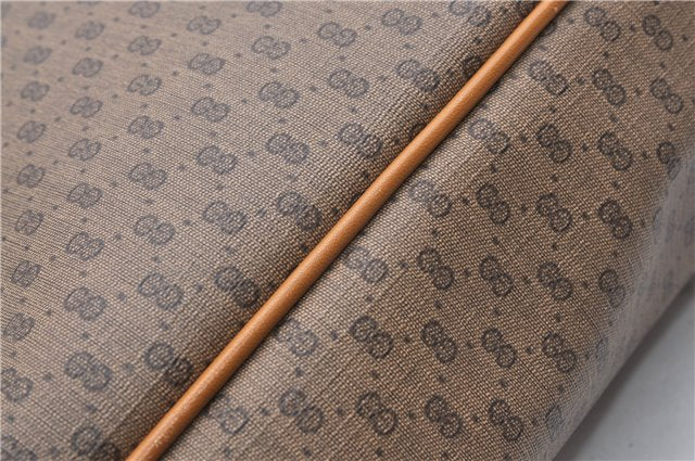 Authentic GUCCI Micro GG Vintage PVC Leather Shoulder Tote Bag Brown 0056G