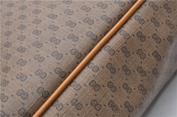 Authentic GUCCI Micro GG Vintage PVC Leather Shoulder Tote Bag Brown 0056G
