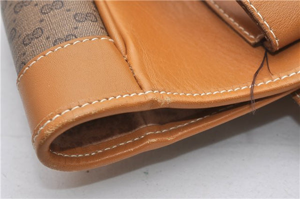 Authentic GUCCI Micro GG Vintage PVC Leather Shoulder Tote Bag Brown 0056G