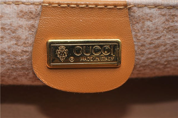 Authentic GUCCI Micro GG Vintage PVC Leather Shoulder Tote Bag Brown 0056G