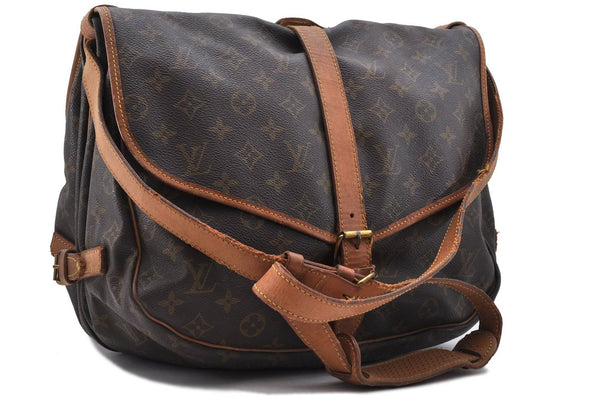 Auth Louis Vuitton Monogram Saumur 35 Shoulder Cross Body Bag M42254 LV 0057D