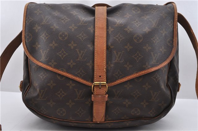 Auth Louis Vuitton Monogram Saumur 35 Shoulder Cross Body Bag M42254 LV 0057D