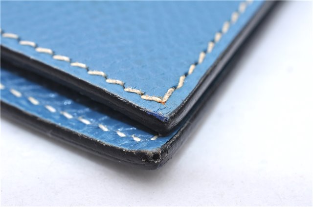 Authentic HERMES Agenda PM Day Planner Notebook Cover Leather Blue 0058E