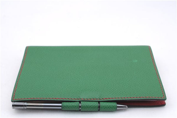 Authentic HERMES Agenda PM Day Planner Notebook Cover Leather Green 0059E