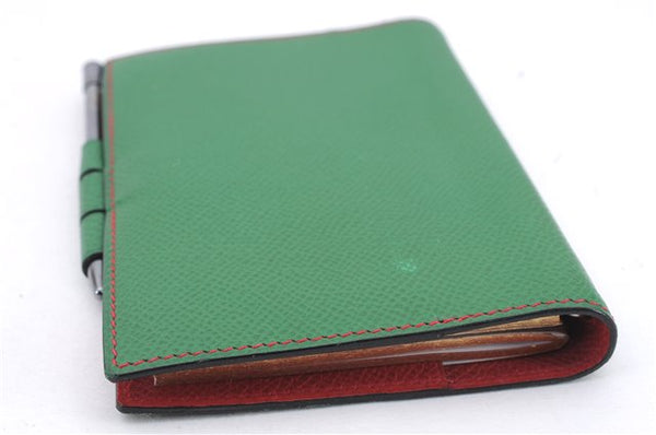 Authentic HERMES Agenda PM Day Planner Notebook Cover Leather Green 0059E