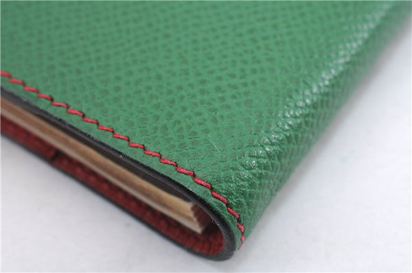 Authentic HERMES Agenda PM Day Planner Notebook Cover Leather Green 0059E