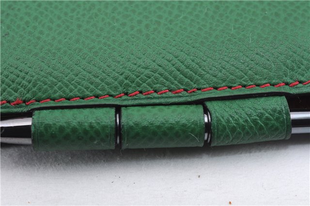 Authentic HERMES Agenda PM Day Planner Notebook Cover Leather Green 0059E