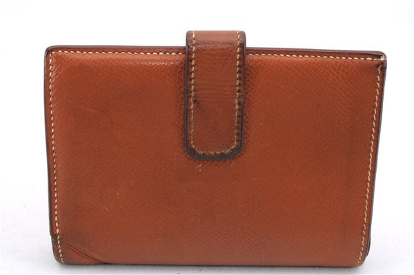 Authentic HERMES Jura Trifold Wallet Purse Leather Brown 0060E