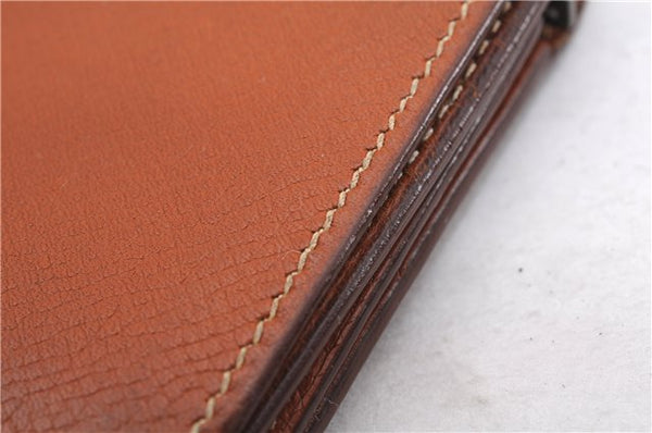 Authentic HERMES Jura Trifold Wallet Purse Leather Brown 0060E