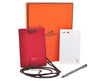 Authentic HERMES Vintage Mini Note Pad with Neck Strap Leather Red Box 0062E