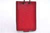 Authentic HERMES Vintage Mini Note Pad with Neck Strap Leather Red Box 0062E