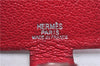 Authentic HERMES Vintage Mini Note Pad with Neck Strap Leather Red Box 0062E