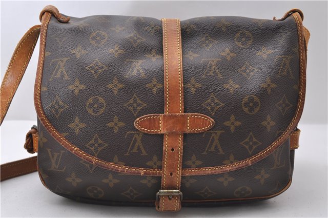 Auth Louis Vuitton Monogram Saumur 30 Shoulder Cross Body Bag M42256 LV 0063D