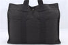 Authentic HERMES Her Line MM Hand Tote Bag Nylon Gray 0064D