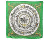 Authentic HERMES Carre 90 Scarf "LA PROMENADE DE LONGCHAMPS" Silk Green 0065E