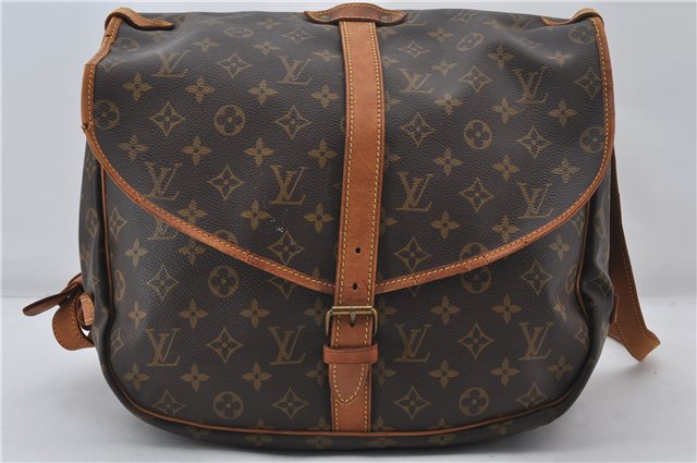 Authentic Louis Vuitton Monogram Saumur 35 Shoulder Cross Bag M42254 LV 0065F