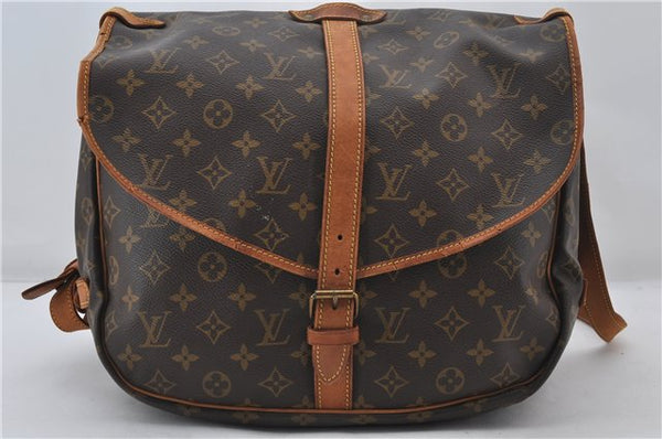 Authentic Louis Vuitton Monogram Saumur 35 Shoulder Cross Bag M42254 LV 0065F