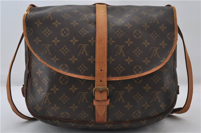 Authentic Louis Vuitton Monogram Saumur 35 Shoulder Cross Bag M42254 LV 0065F