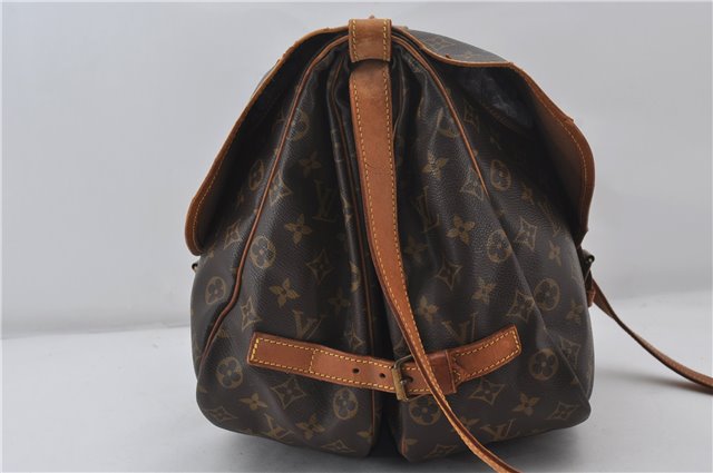 Authentic Louis Vuitton Monogram Saumur 35 Shoulder Cross Bag M42254 LV 0065F