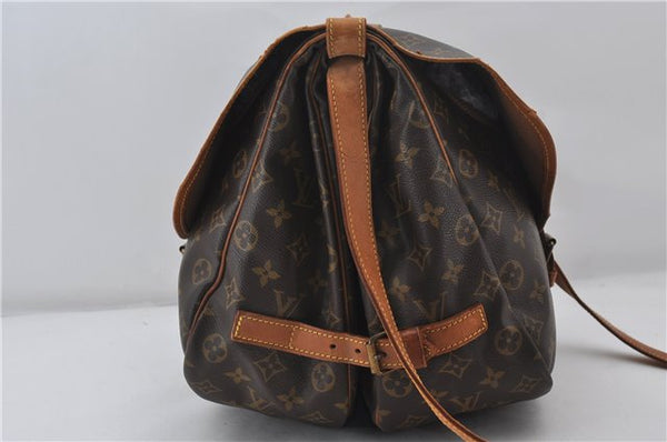 Authentic Louis Vuitton Monogram Saumur 35 Shoulder Cross Bag M42254 LV 0065F