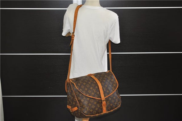 Authentic Louis Vuitton Monogram Saumur 35 Shoulder Cross Bag M42254 LV 0065F