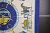 Authentic HERMES Carre 90 Scarf "CARROSSIER" Silk Blue 0067E