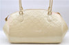 Authentic Louis Vuitton Vernis Sherwood GM Hand Bag Ivory M91487 LV 0069D