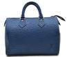 Authentic Louis Vuitton Epi Speedy 25 Hand Bag Purse Blue M43015 LV 0070D