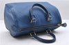 Authentic Louis Vuitton Epi Speedy 25 Hand Bag Purse Blue M43015 LV 0070D