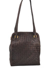 Authentic BOTTEGA VENETA Intrecciato Leather Shoulder Tote Bag Brown 0072I