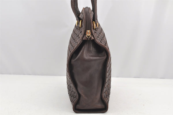 Authentic BOTTEGA VENETA Intrecciato Leather Shoulder Tote Bag Brown 0072I