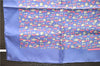 Auth HERMES Petit Carre 40 Scarf Handkerchief Cherry Pattern Silk Navy 0073E