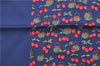 Auth HERMES Petit Carre 40 Scarf Handkerchief Cherry Pattern Silk Navy 0073E