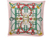 Authentic HERMES Pleats Scarf "Grand Manege" Silk Pink 0074E