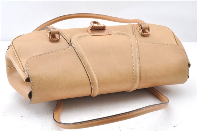 Authentic GUCCI Vintage Shoulder Hand Bag Leather 124226 Beige 0074G