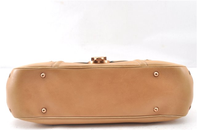Authentic GUCCI Vintage Shoulder Hand Bag Leather 124226 Beige 0074G