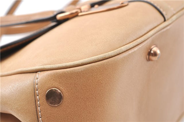 Authentic GUCCI Vintage Shoulder Hand Bag Leather 124226 Beige 0074G