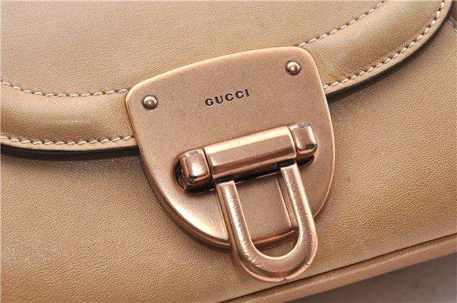 Authentic GUCCI Vintage Shoulder Hand Bag Leather 124226 Beige 0074G