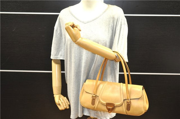 Authentic GUCCI Vintage Shoulder Hand Bag Leather 124226 Beige 0074G