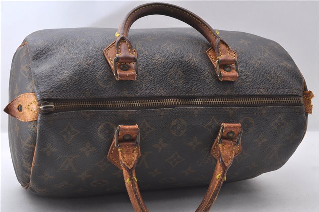 Authentic Louis Vuitton Monogram Speedy 30 Hand Bag M41526 LV Junk 0075D