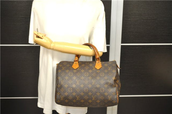 Authentic Louis Vuitton Monogram Speedy 30 Hand Bag M41526 LV Junk 0075D