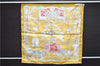 Authentic HERMES Petit Carre 40 Scarf Handkerchief "MUSEE" Silk Yellow 0078E