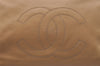 Authentic CHANEL Vintage Calf Skin CoCo Mark Shoulder Bag Purse Beige 0080I