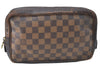 Authentic Louis Vuitton Damier Trousse Toilette Clutch Hand Bag N47623 LV 0081B