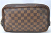 Authentic Louis Vuitton Damier Trousse Toilette Clutch Hand Bag N47623 LV 0081B