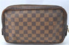 Authentic Louis Vuitton Damier Trousse Toilette Clutch Hand Bag N47623 LV 0081B