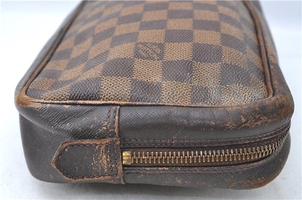 Authentic Louis Vuitton Damier Trousse Toilette Clutch Hand Bag N47623 LV 0081B