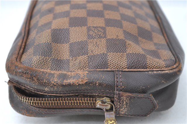 Authentic Louis Vuitton Damier Trousse Toilette Clutch Hand Bag N47623 LV 0081B
